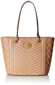 guess womens noelle small elite tote, beige, one size us