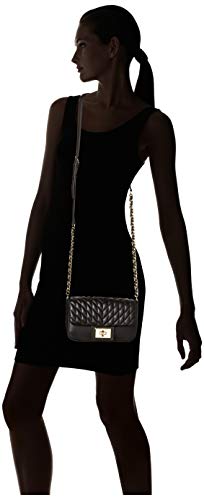 Karl Lagerfeld Paris womens Agyness Quilted Flap Crossbody, Blk/Gold, One Size US