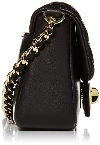 Karl Lagerfeld Paris womens Agyness Quilted Flap Crossbody, Blk/Gold, One Size US