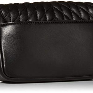 Karl Lagerfeld Paris womens Agyness Quilted Flap Crossbody, Blk/Gold, One Size US