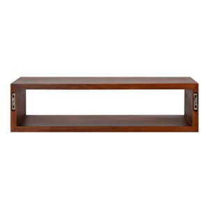 Kate and Laurel Holt Modern Floating Wood Wall Shelf, 30 x 8, Walnut Brown, Chic Rectangular Floating Wood Console for Wall