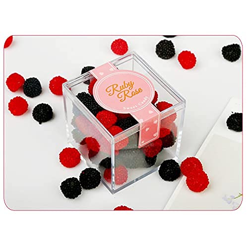 RSYJ Clear Acrylic Plastic Square Cube 2.2x2.2x2.2 Inch, 4 Pack Acrylic Box with Lid, Clear Cube Display Case, Small Plastic Storage Box with Lid, Square Clear Containers Box