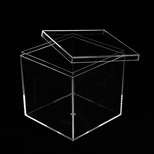 RSYJ Clear Acrylic Plastic Square Cube 2.2x2.2x2.2 Inch, 4 Pack Acrylic Box with Lid, Clear Cube Display Case, Small Plastic Storage Box with Lid, Square Clear Containers Box