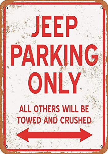 Dafony Jeep Parking Only Wall Metal Poster Retro Plaque Warning Tin Sign Vintage Iron Painting Decoration Funny Hanging Crafts for Office Bedroom Living Room Club