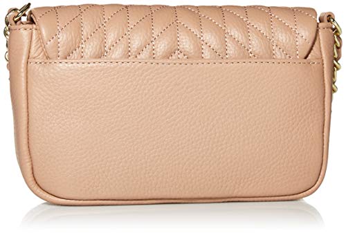 Karl Lagerfeld Paris womens Agyness Quilted Flap Crossbody, Almond, One Size US