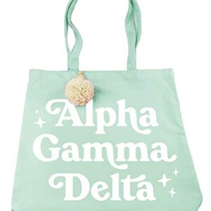 Sorority Shop Alpha Gamma Delta Retro Pom Pom Tote Bag