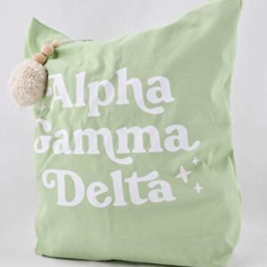 Sorority Shop Alpha Gamma Delta Retro Pom Pom Tote Bag