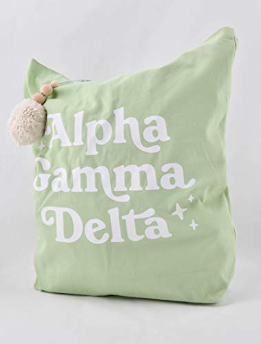 Sorority Shop Alpha Gamma Delta Retro Pom Pom Tote Bag