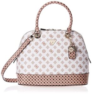 guess cessily dome satchel, white multi