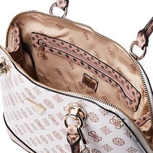 GUESS Cessily Dome Satchel, White Multi