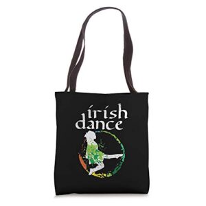 irish dance girl colors st patricks day ceili dancer girl tote bag