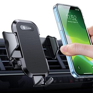 (2023 upgraded) andobil car phone mount [military sturdy, firmly grip & never slip] air vent cell phone holder car, ultra stable, easy used, compatible with iphone 13 14 12 pro max android samsung s23