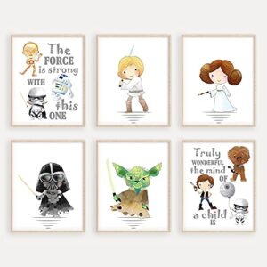 w.o.w.a world of wall art star wars character poster collection for kids’ spaces- 6 fun and exciting posters to transform your child’s room into a star wars haven (8″x10″, unframed)