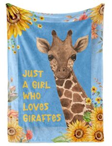 innobeta giraffe gifts throw blanket for women, girls, flannel plush bed blankets, presents for giraffe lovers, mom, daughter, grandma, wife, friends, birthday, anniversary, christmas (50″x 65″)