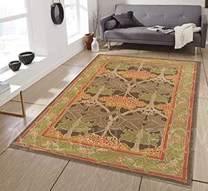 hand tufted persian traditional wool area rugs by allen home | durable | 100% wool | living room, dining room, bedroom, and entryway area rugs | 8’ x 10’ | mariya green