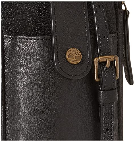 Timberland womens Wallet RFID Leather Crossbody Phone Bag, Black (Cav), One Size US