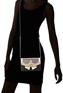 Karl Lagerfeld Paris womens Maybelle Flap Crossbody Cross Body, Wht/Black, One Size US
