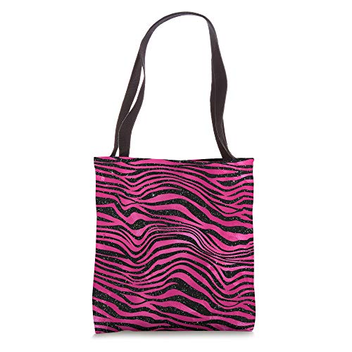 Black and Hot Pink Tiger Print Pattern Glam Diva Chic Bold Tote Bag