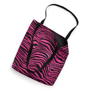 Black and Hot Pink Tiger Print Pattern Glam Diva Chic Bold Tote Bag