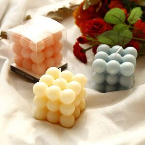 2 Pieces Bubble Candle - Cube Soy Wax Candles,Hand Poured Scented Candle Home Decor Candle Sculptural Handmade Cube Scented Candle for Bedroom Bathroom Decorations