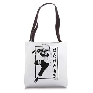 naruto shippuden kakashi with vertical kanji tote bag