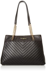 karl lagerfeld paris womens charlotte quilted tote bag, blk/gold, one size us