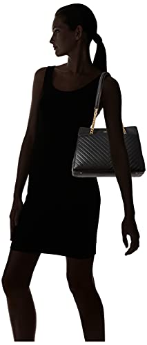 Karl Lagerfeld Paris womens Charlotte Quilted Tote Bag, Blk/Gold, One Size US