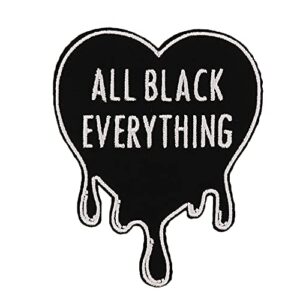 all black everything halloween goth embroidered iron on patch