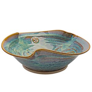 castle arch pottery newgrange bowl hand-glazed, handmade in ireland, with ancient celtic symbol, irish gifts 7 inches diameter 2 inches height 250 ml (small)