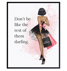 inspirational quote wall art – couture gift for african american black women – glam wall decor – luxury fashion design room or home decoration – positive motivational quote – teens bedroom