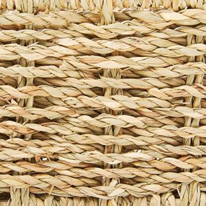 Americanflat Seagrass Storage Baskets - Set of 4 - Handwoven and Decorative for Organizing at Home - 1 Large and 3 Small Wicker Nesting Baskets (Natural Color)