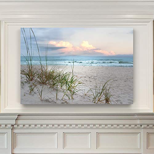 Renditions Gallery Home Wall Art Pictures Sunset View at Calm White Sandy Beach Canvas Hanging Prints for Living Room Office Walls - 32"X48" LT08