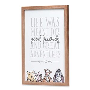 Disney Winnie The Pooh Good Friends and Great Adventures Framed Wood Wall Decor - Cute Winnie The Pooh Picture