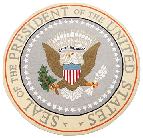 Eagle USA Pluribus Unum Seal Of The President United States Of America Handmade Tufted 100%Woolen Round Area Rugs & Carpet (4'x4' Round)