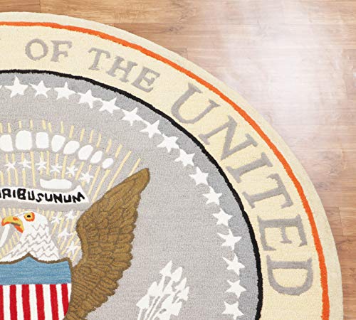 Eagle USA Pluribus Unum Seal Of The President United States Of America Handmade Tufted 100%Woolen Round Area Rugs & Carpet (4'x4' Round)