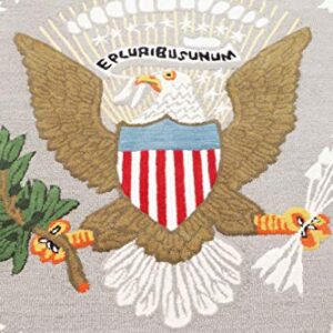 Eagle USA Pluribus Unum Seal Of The President United States Of America Handmade Tufted 100%Woolen Round Area Rugs & Carpet (4'x4' Round)