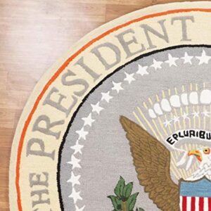 Eagle USA Pluribus Unum Seal Of The President United States Of America Handmade Tufted 100%Woolen Round Area Rugs & Carpet (4'x4' Round)