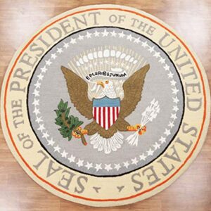 Eagle USA Pluribus Unum Seal Of The President United States Of America Handmade Tufted 100%Woolen Round Area Rugs & Carpet (4'x4' Round)