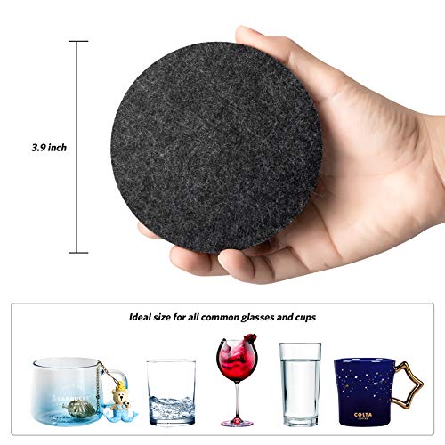 Urbanstrive Coasters, Absorbent Felt Coasters for Drinks Bar Home, 4 inch, 2 Pack