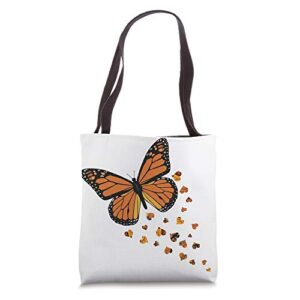 monarch butterfly love heart gift for women and girls tote bag