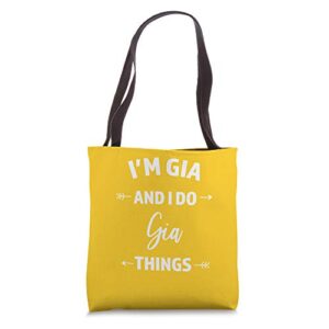 cute gia things personalized name gifts tote bag