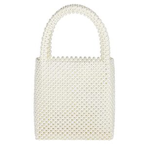 grandxii pearl clutch purse white summer handbag tote bag evening party bag with pearls for women