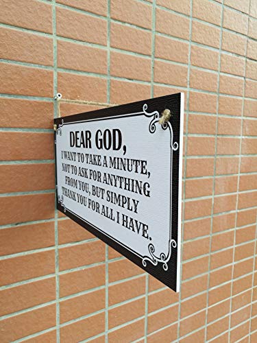 CARISPIBET Dear God house decorative sign faith religion belief gratitude home ornament living room gift 6" x 12"