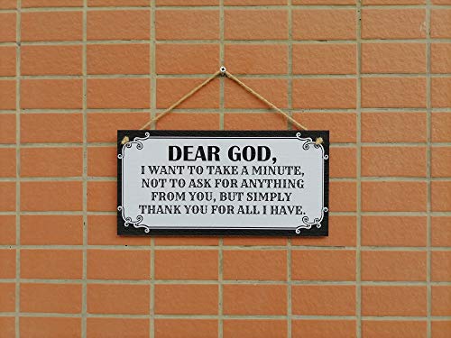 CARISPIBET Dear God house decorative sign faith religion belief gratitude home ornament living room gift 6" x 12"