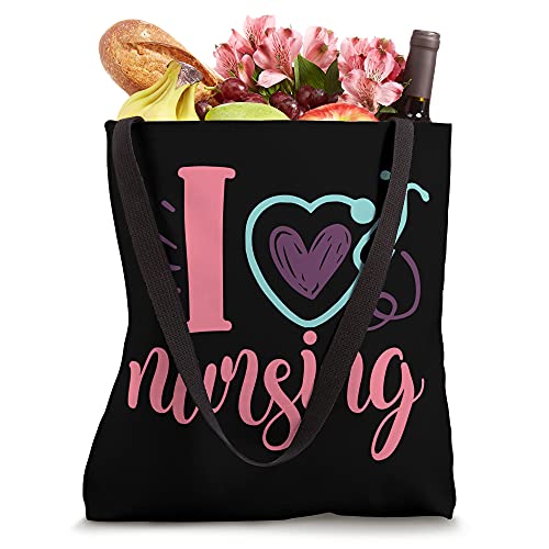 Funny I Heart Nursing RN Cute Love Being A Nurse Med School Tote Bag