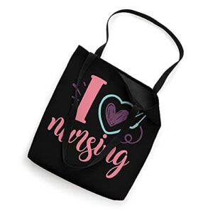 Funny I Heart Nursing RN Cute Love Being A Nurse Med School Tote Bag