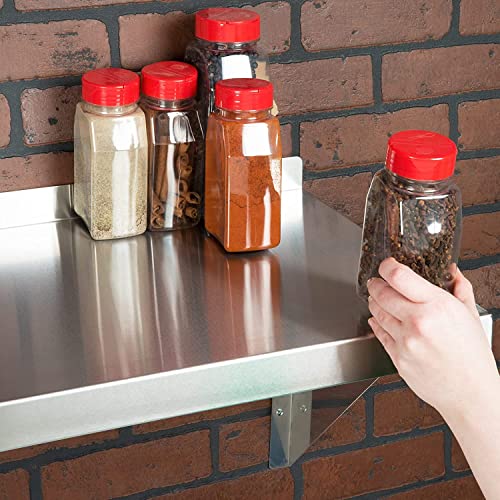 MYOYA Stainless Steel Shelf 12" x 48" 280lbs Heavy Duty Metal Shelves NSF Commercial Wall Mounted Floating Shelving with Backsplash and Brackets for Kitchen Restaurant Bar Hotel and Garage