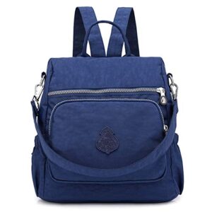 mintegra women shoulder backpack multi-pocket nylon purse large capacity waterproof casual daypack