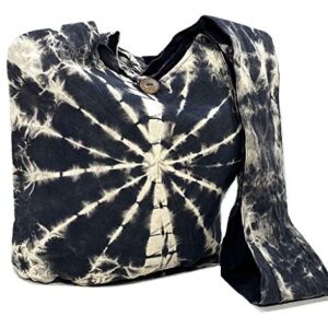 Original Collections Black and White Tie Dye Crossbody Shoulder Bag Large