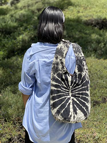 Original Collections Black and White Tie Dye Crossbody Shoulder Bag Large